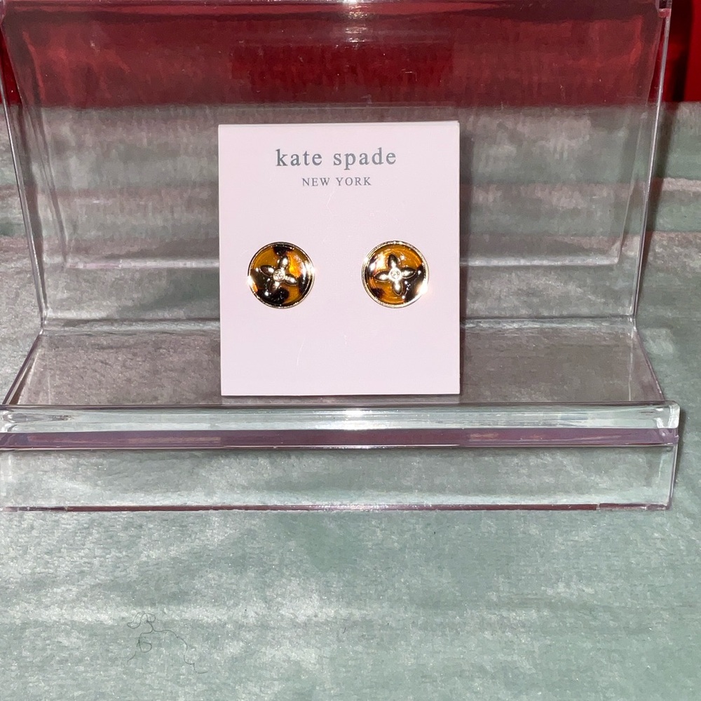 kate spade Girls Shiny Gold Button Studs